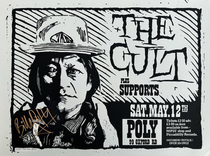 The Cult 1984 Ltd Edition Screen Print signed by Billy Duffy